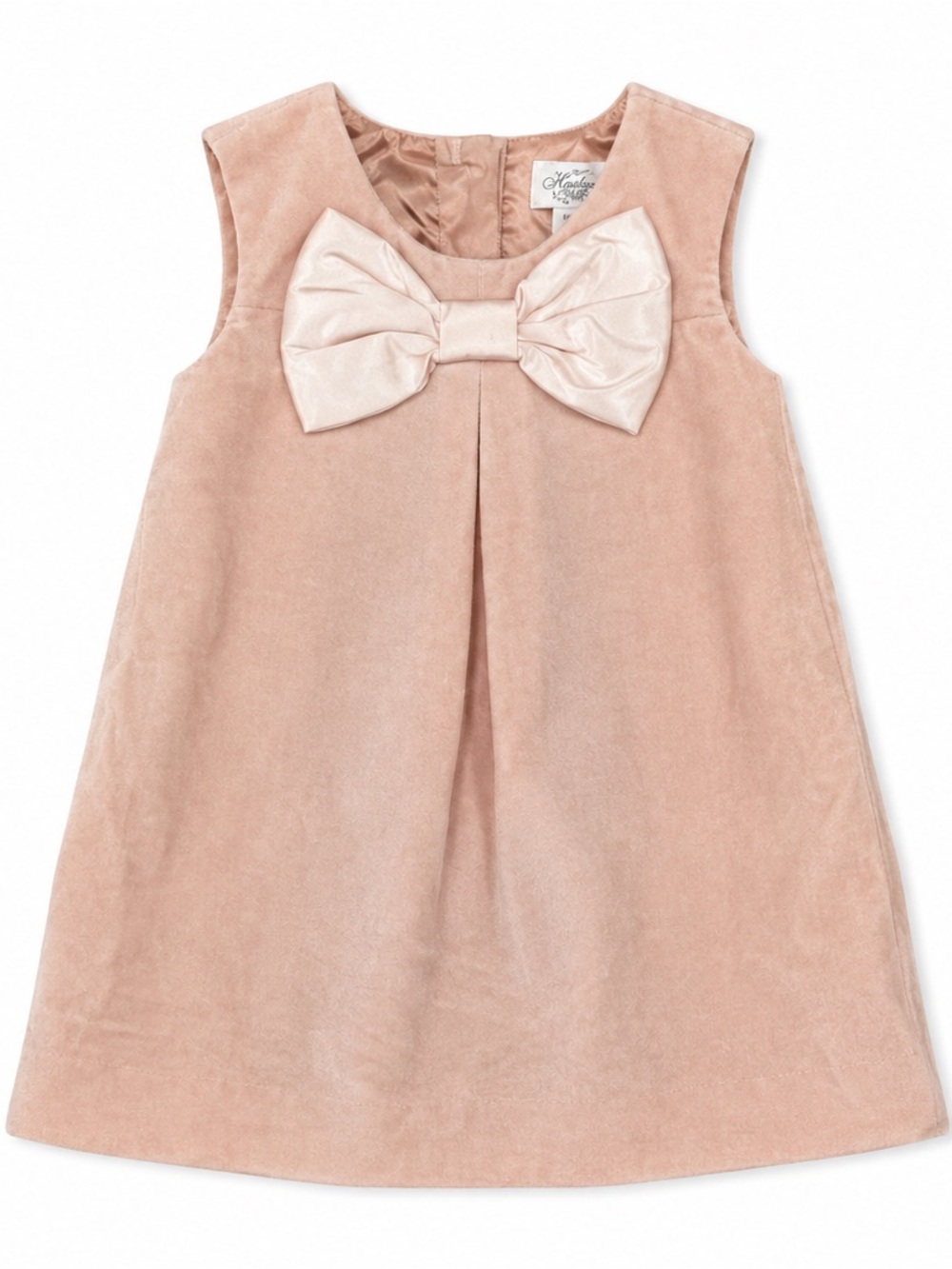Heirlooms by Little Wonders Girls 18M Pink Velour Bow Dress Sleeveless Party